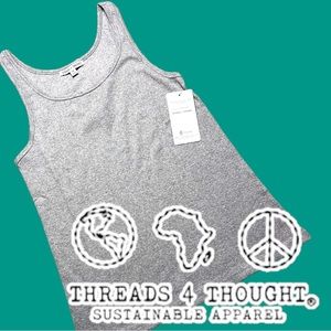NWT Threads 4 Thought ribbed grey tank top. Size Medium 🌍🌱♻️
